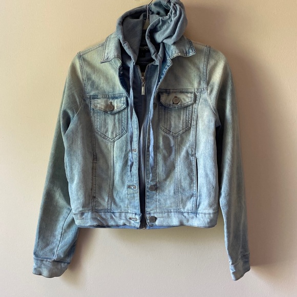 blue jean hoodie jacket